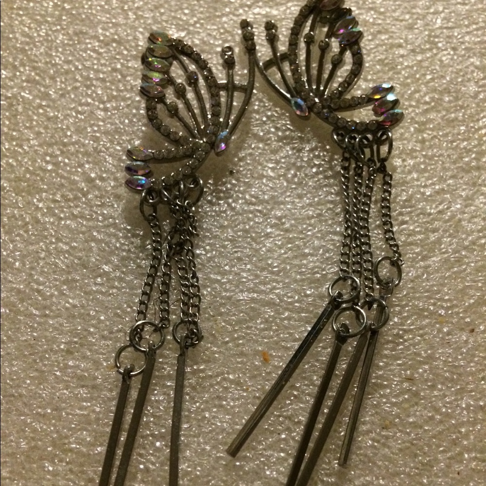 Butterfly long earrings